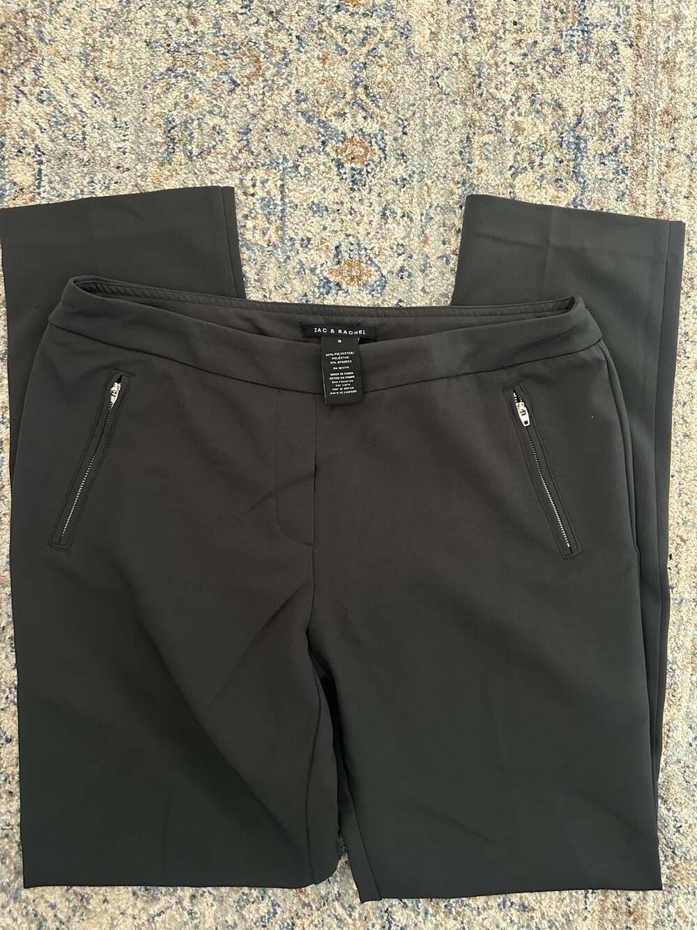 Zac & Rachel Women's Black Dress Pants with Zipper Pockets Size 8